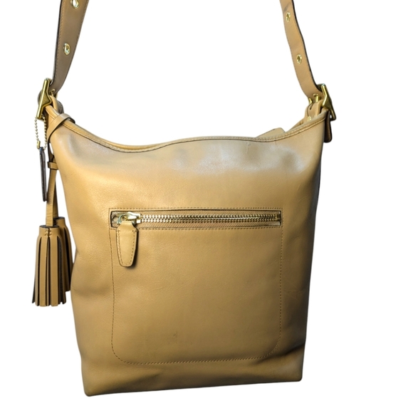 COACH BUCKET Large Legacy Light Tan LEATHER DUFFLE SHOULDER BAG - Picture 3 of 16